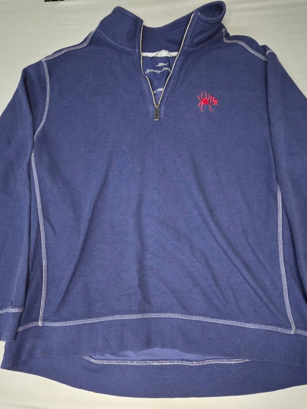 Tommy Bahama Richmond Spiders Quarter Zip Pullover Mens XXL Navy Cotton Tencel